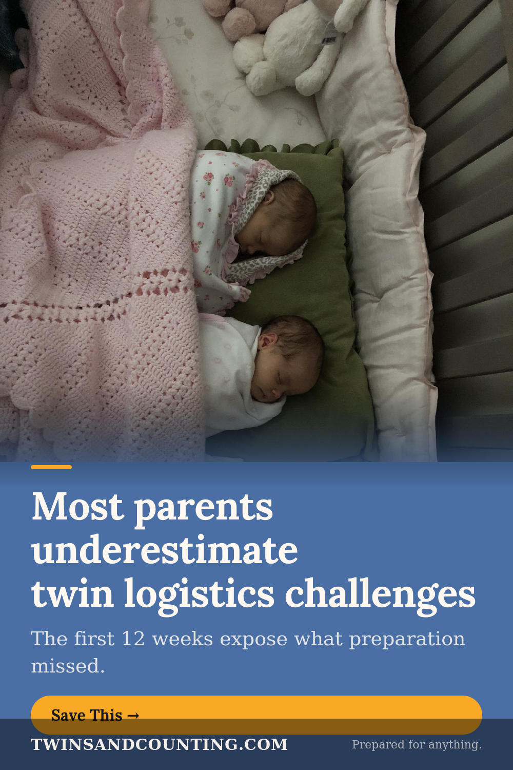 Most parents underestimate twin logistics challenges